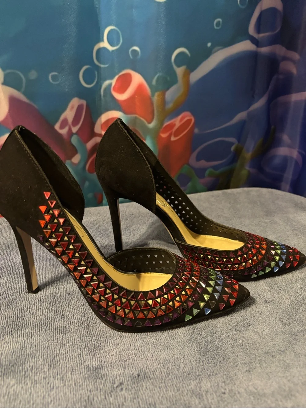 Jessica Simpson  Rainbow 🌈 festival shoes